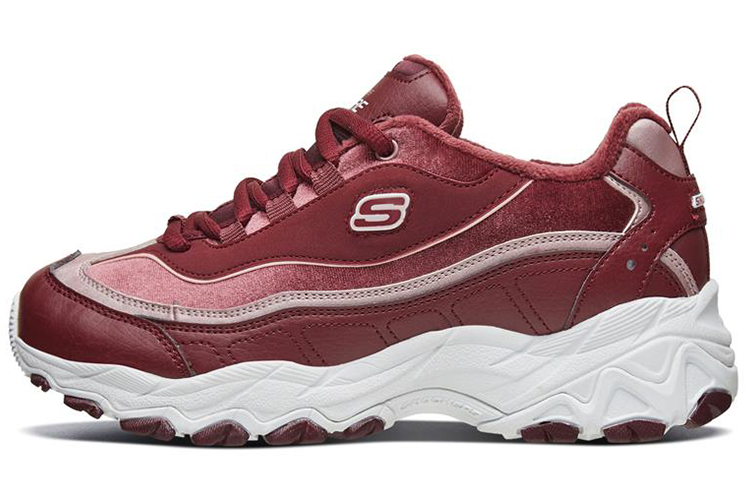 Skechers Encore Synthetic Leather, Textile Fleece lined Low top Chunky Sneakers Women's Burgundy