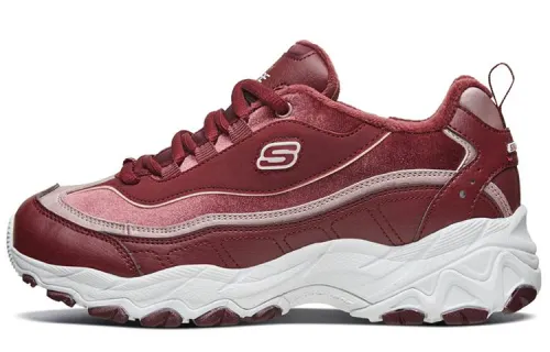 Skechers Encore Synthetic Leather, Textile Fleece lined Low top Chunky Sneakers Women's Burgundy