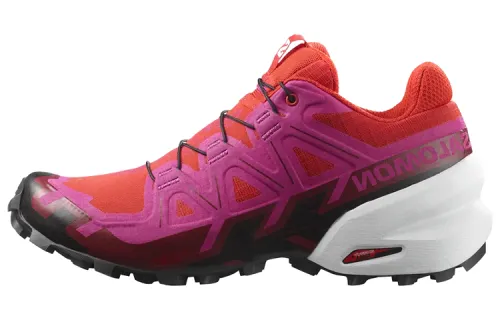 SALOMON CROSS Slip Resistant Abrasion Resistant Low top Outdoor Shoes Women's Red Purple White