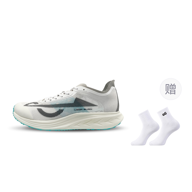 LOOP BURN Full Length Nylon Composite Fiberboard Casual Training Racing Running Shoes Unisex Cloud Stream White