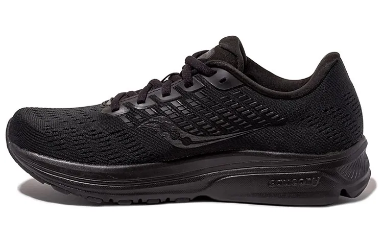 Saucony Ride 13 Mesh Cushioning Slip Resistant Abrasion Resistant Breathable Low top Running Shoes Men's Black