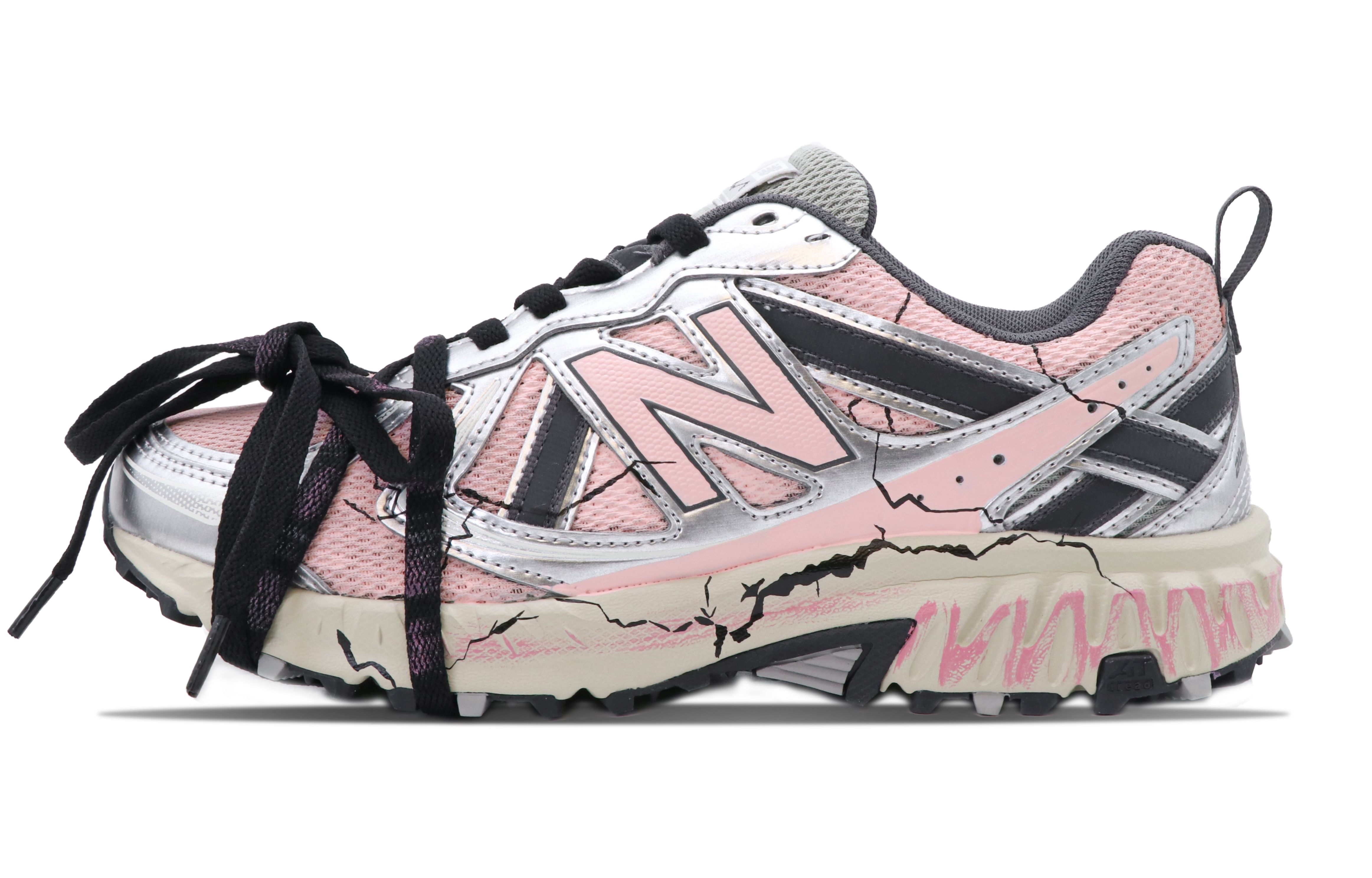 New Balance NB 410 Cushioned Slip-Resistant Abrasion-Resistant Breathable Low-Top Casual Running Shoes Unisex Gray Pink
