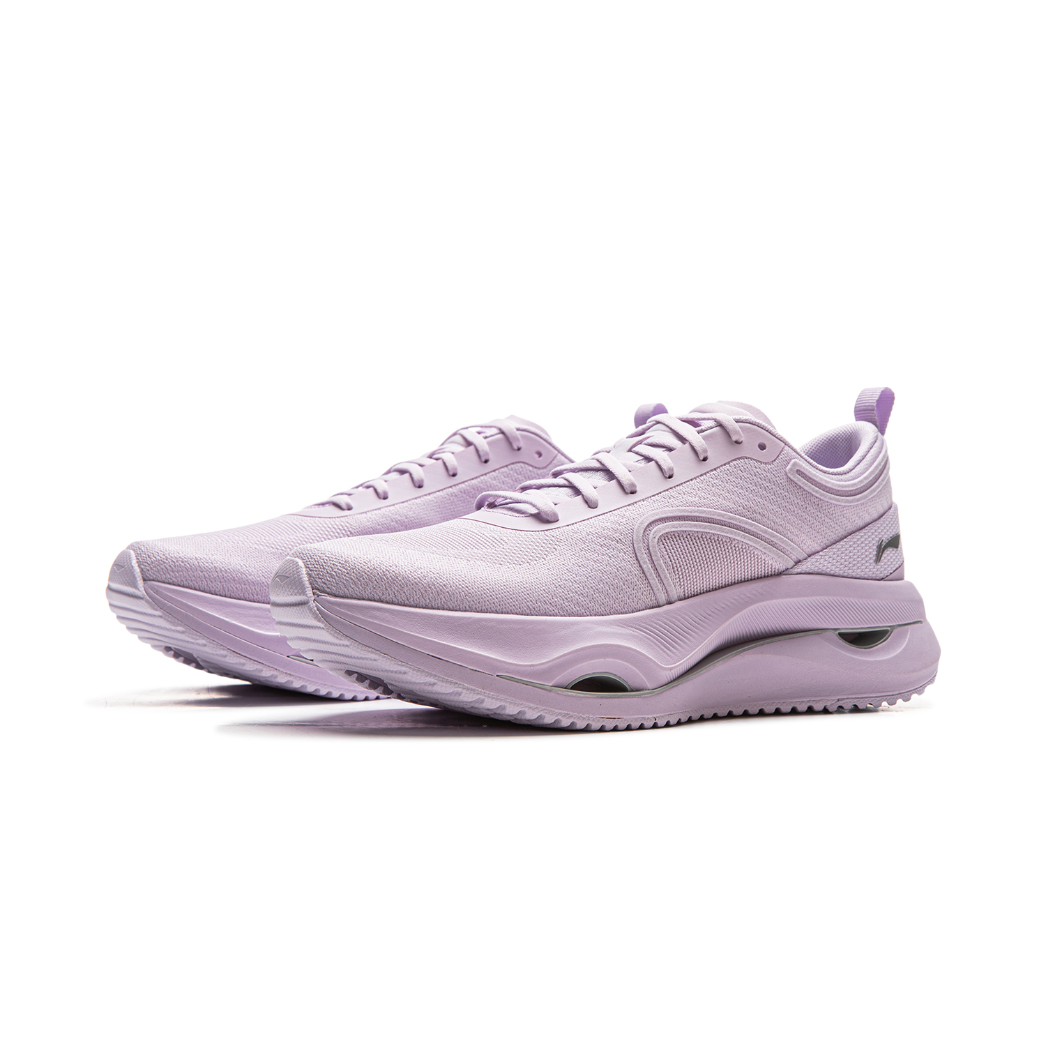 Li Ning Cushioning Slip Resistant Abrasion Resistant Breathable Support Low top Casual Running Shoes Women’s Purple