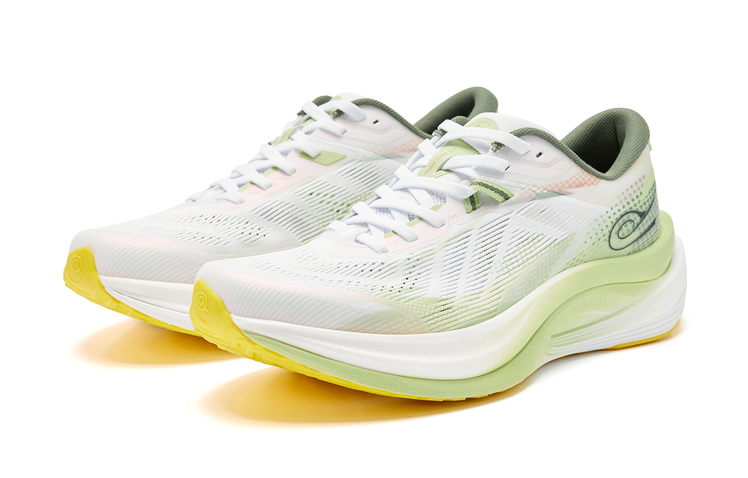 QIAODAN Phantom 2.0 Running Shoes Men’s Low Top Jordan White Cynara Scolymus Green