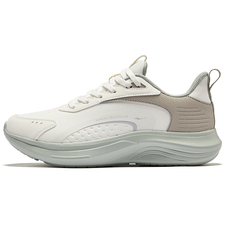 Erke Cushioning Breathable Low top Sprint Running Shoes Women’s Ivory White Warm Mist Gray