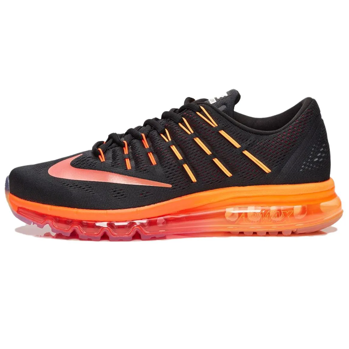 Nike Air Max 2016 Comfortable Round Toe Low top Running Shoes Men's Black