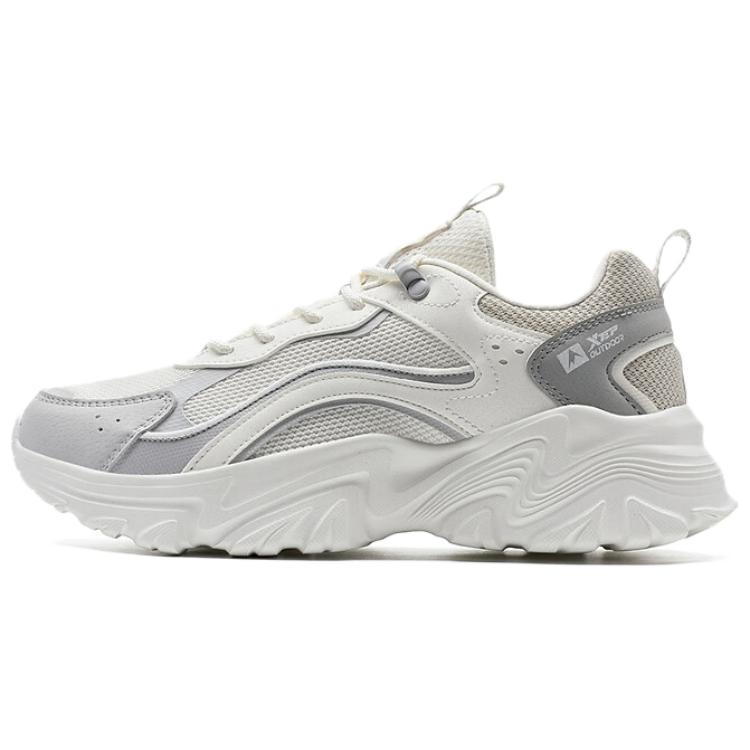 XTEP Abrasion Resistant Slip Resistant Cushioning Low top Outdoor Shoes Women’s White Gray