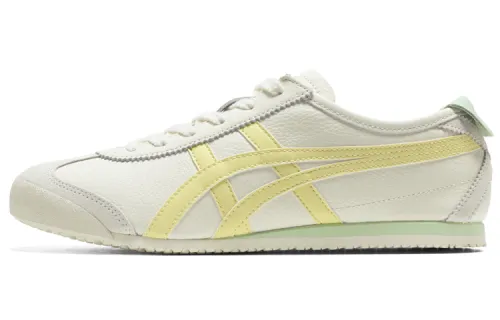 Onitsuka Tiger Onitsuka Tiger MEXICO 66 comfortable leather non-slip wear-resistant lightweight low-top running shoes women's white and yellow
