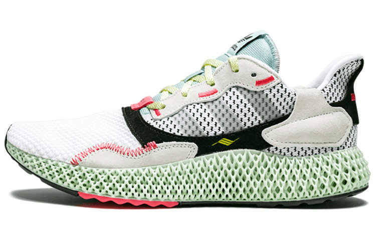 Adidas originals ZX 4000 Futurecraft trendy and versatile leather nylon non-slip and wear-resistant low-top running shoes men's white pink black