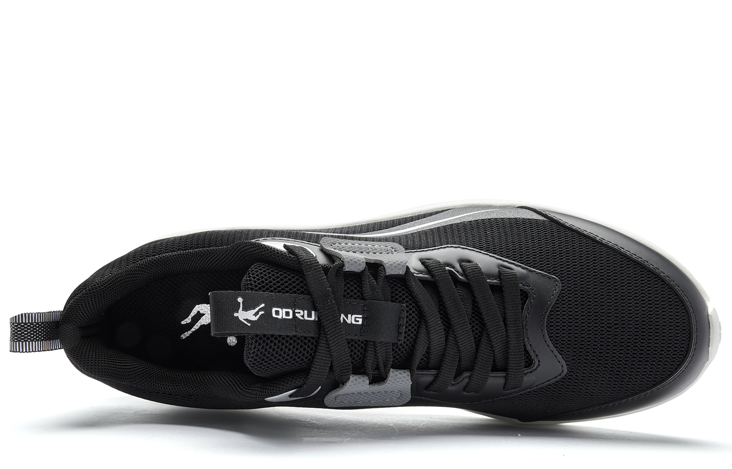 QIAODAN Cushioning Slip Resistant Rebound Low top Running Shoes Men’s Black Silver
