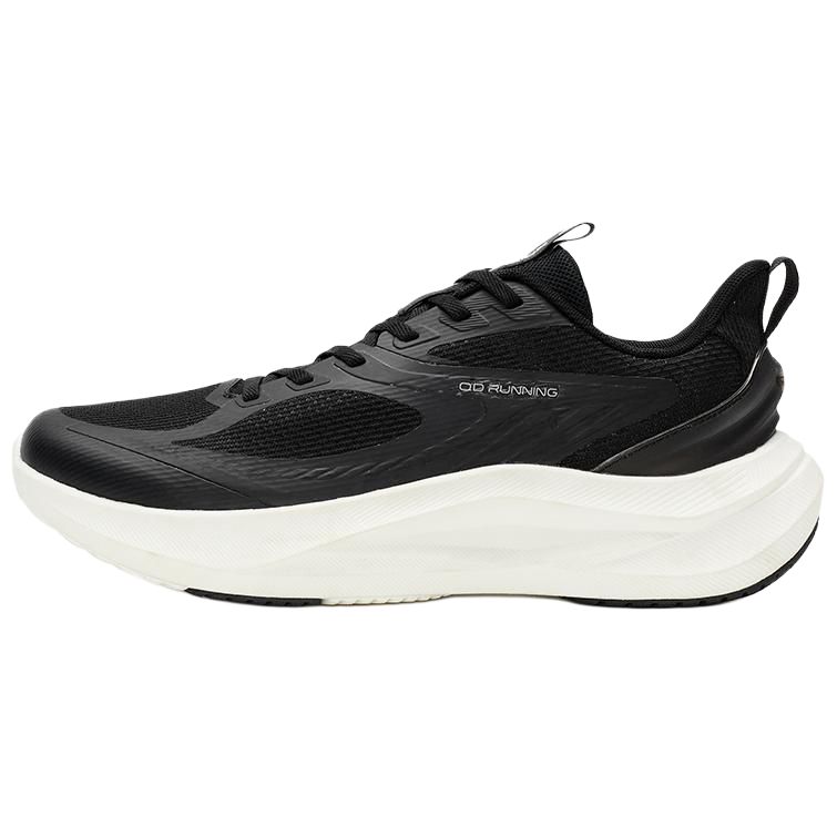 QIAODAN Cushioning Breathable Lightweight Low top Long Distance Running Shoes Women’s Black Jordan White