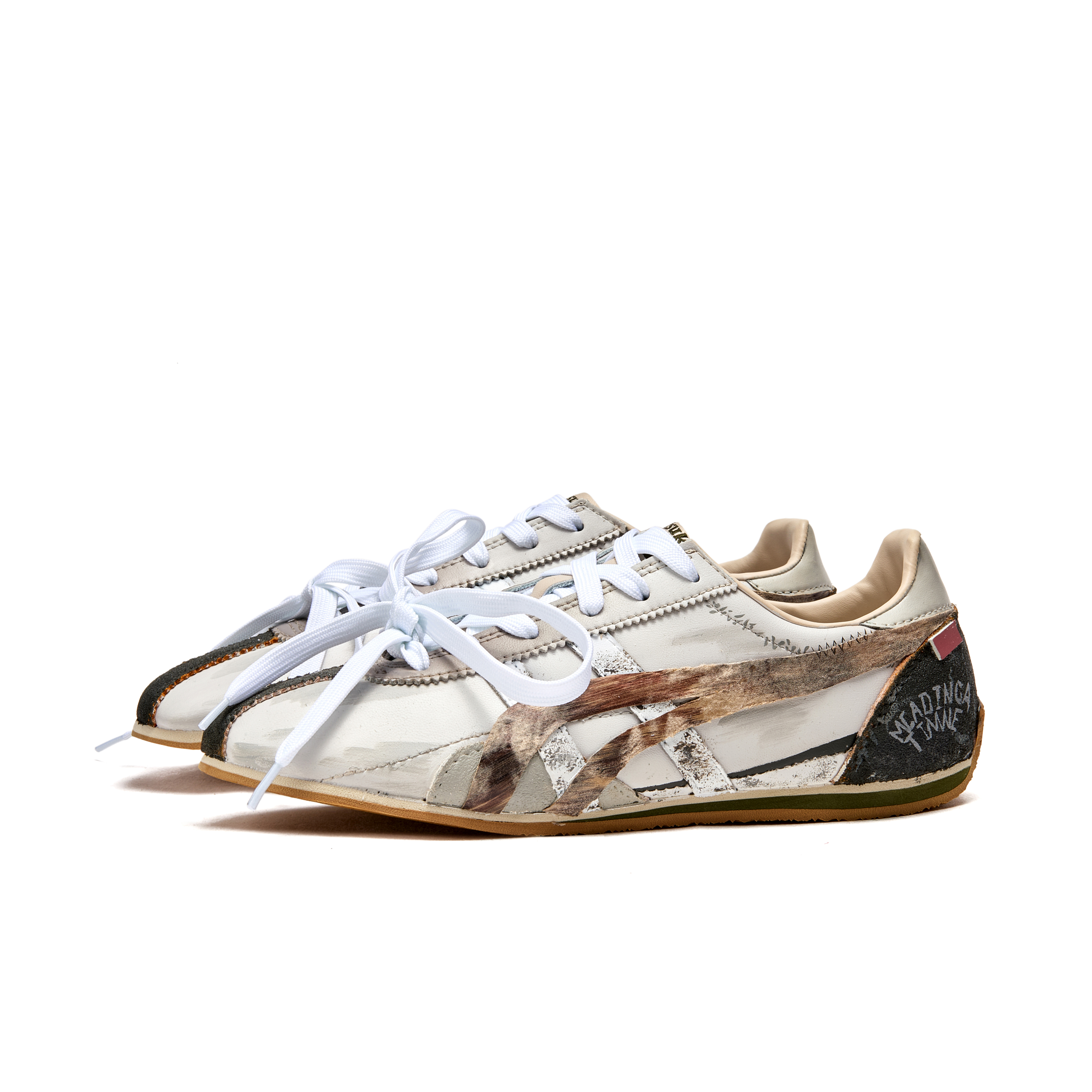 Onitsuka Tiger Runspark Slip Resistant Abrasion Resistant Low top Running Shoes Unisex Beige Brown
