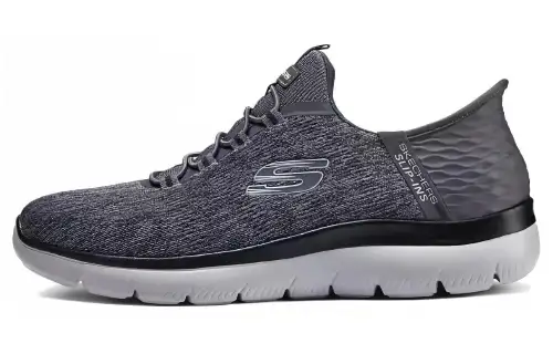 Skechers Abrasion Resistant Breathable Low top Running Shoes Men's Gray