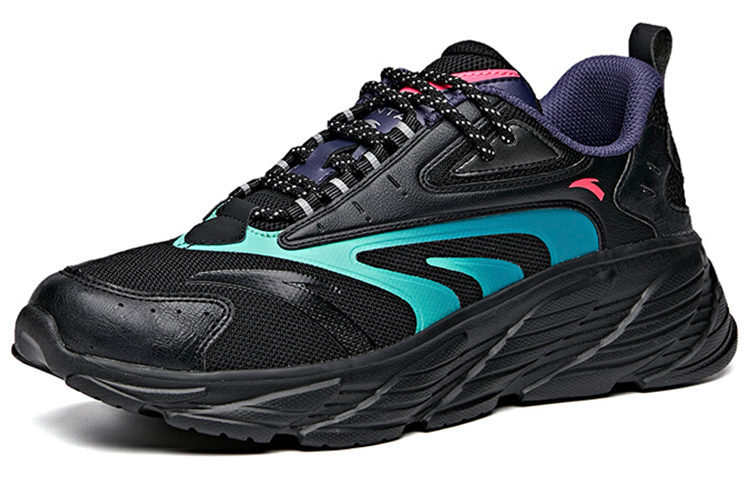 Anta Cushioning Reflective Low top Running Shoes Men’s Black Green Blue