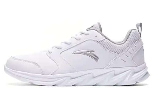 Anta Cushioning Slip Resistant Abrasion Resistant Breathable Lightweight Low top Running Shoes Men's White Gray