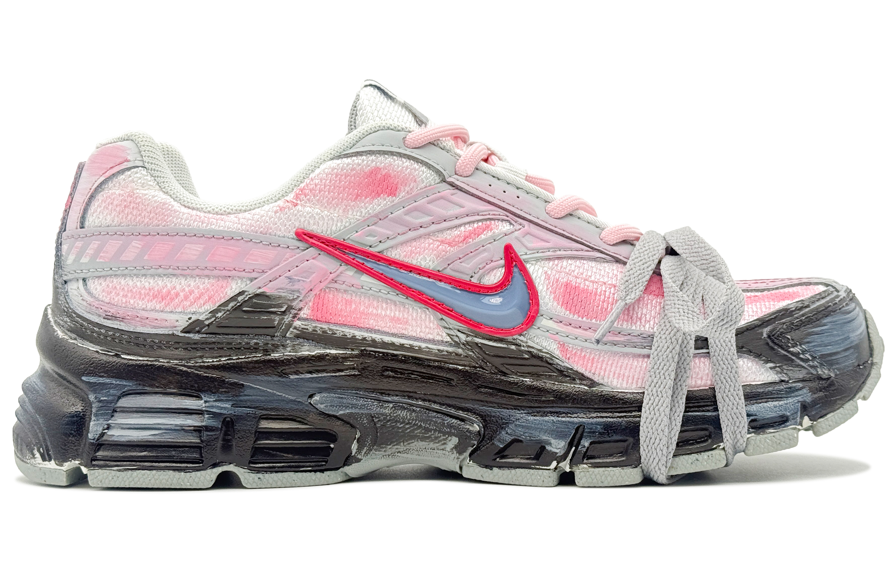 Nike Initiator Fabric Abrasion Resistant Abrasion Resistant Low top Casual Training Running Shoes Women’s Pink Black