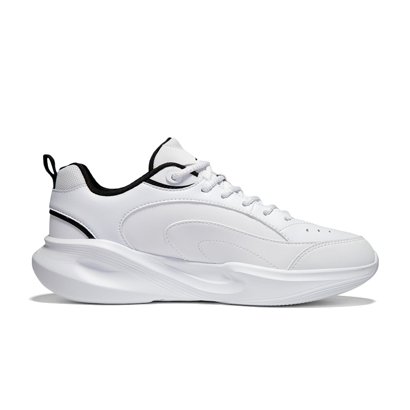 Erke Cushioning, Wear Resistant Low top Casual Running Shoes Men’s Erke White Black