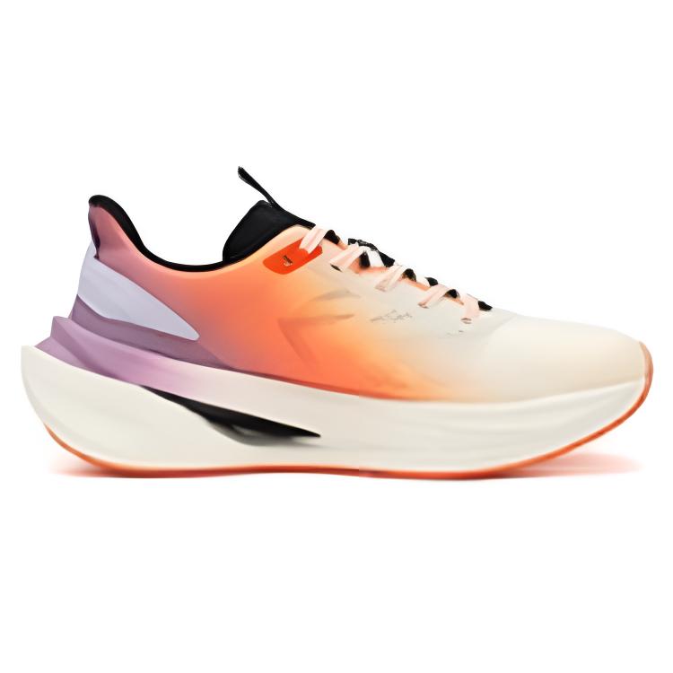 QIAODAN Slip Resistant And Breathable Support Low top Casual Running Shoes Men’s Ivory White Dragon Flame Orange