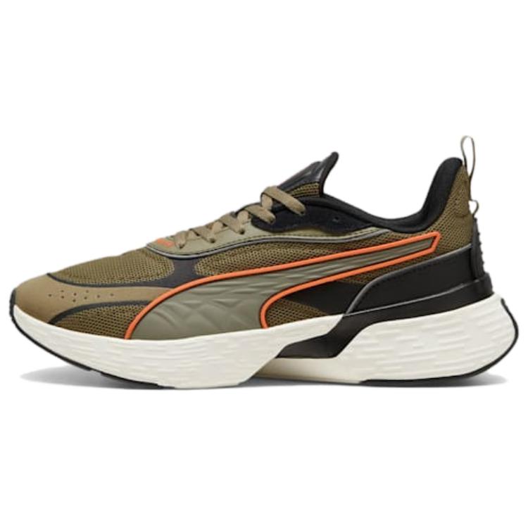 PUMA Softride Sway Slip Resistant Abrasion Resistant Low top Running Shoes Unisex Olive Green