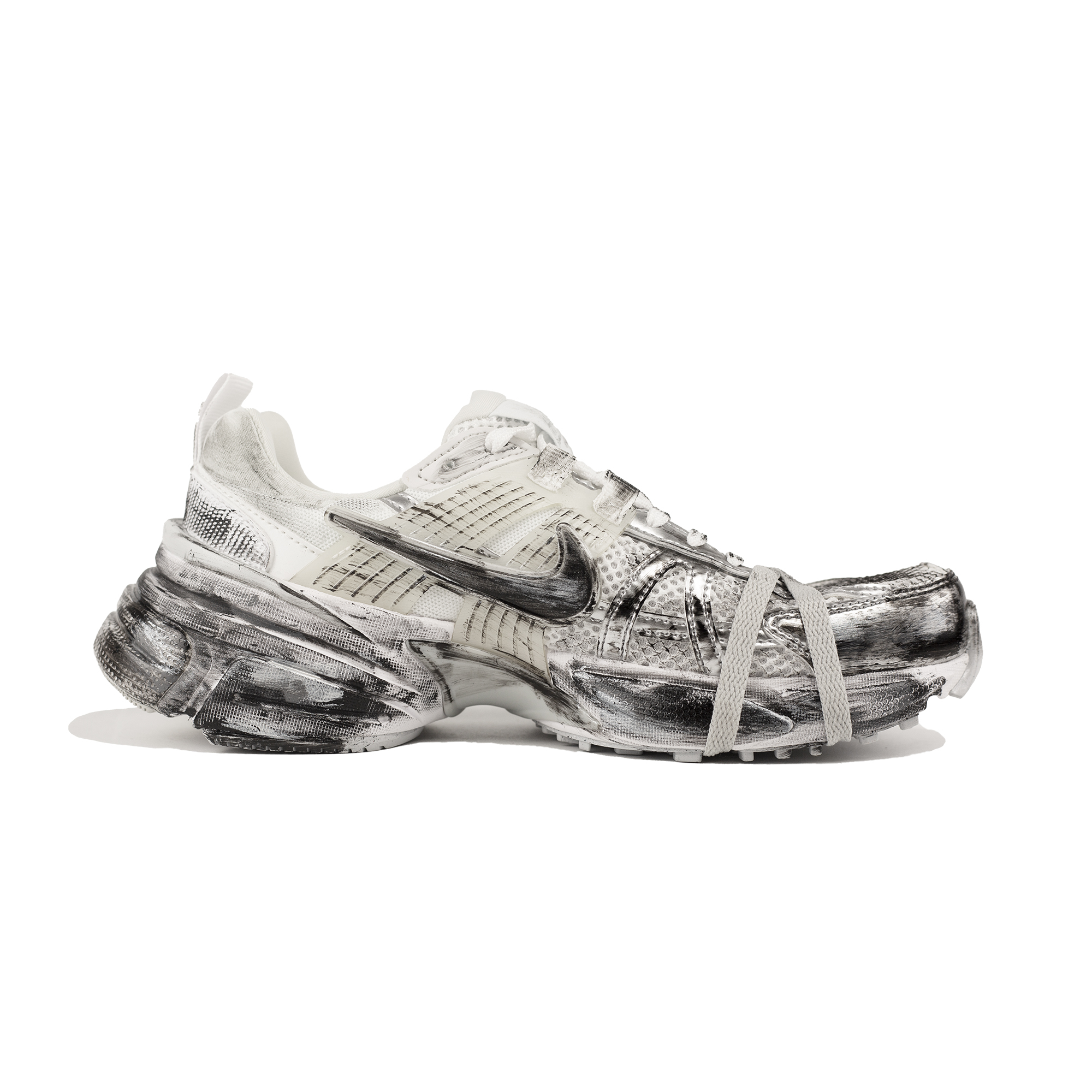 Nike V2K Run Slip Resistant Abrasion Resistant Low top Running Shoes Unisex Black Gray