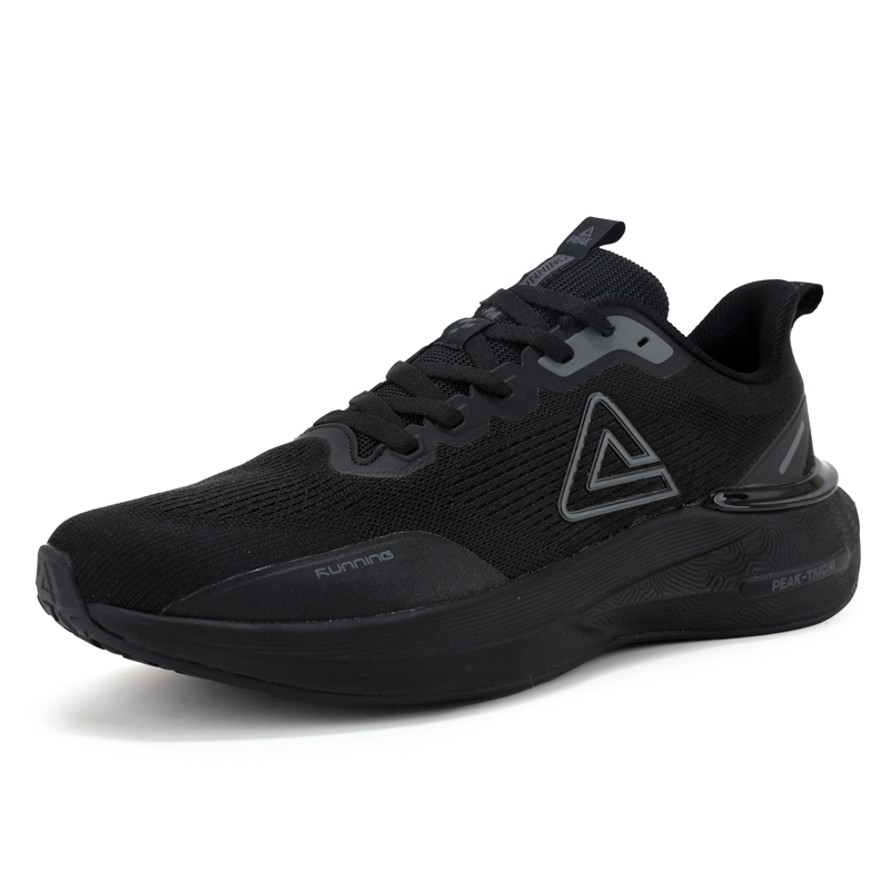 PEAK Tai Ji3.0 Slip Resistant Abrasion Resistant Low top Long Distance Running Shoes Men’s All Black