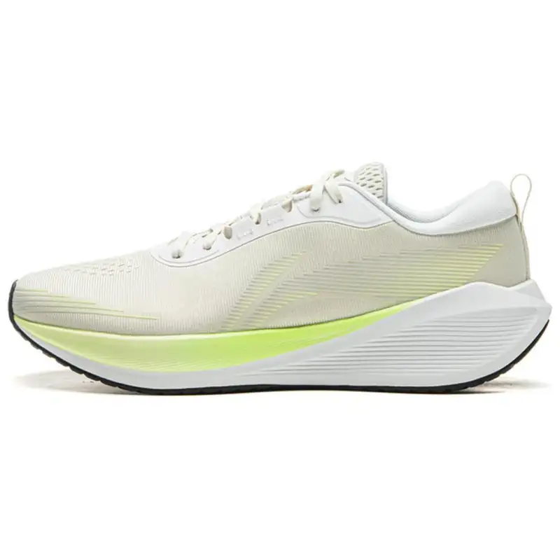 Li Ning Riding The Wind Fabric Cushioning Slip Resistant Low top Running Shoes Men's Beige Yellow