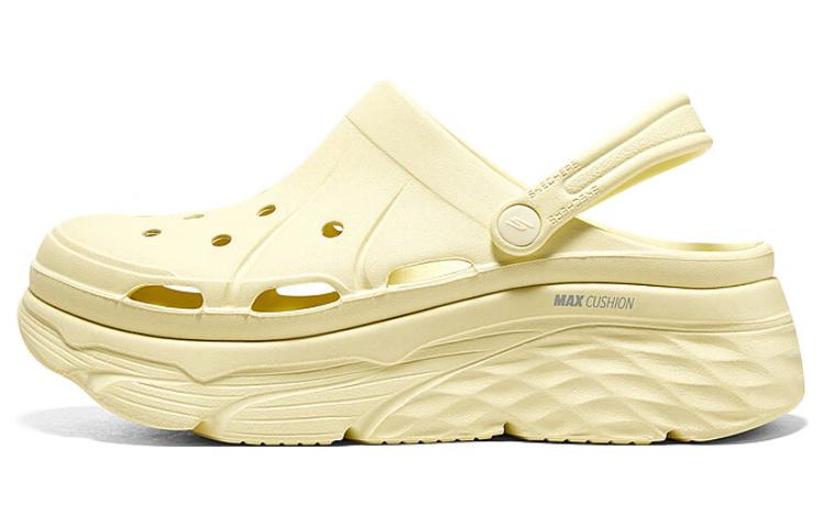 Skechers Skechers Max Cushioning monster bubble shoes are comfortable and versatile beach sandals for women, bright yellow