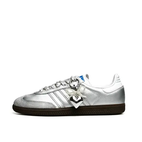 Adidas Originals SAMBA OG Moonlight Ballet Silver Ribbon Abrasion Resistant Lightweight Slip Resistant Low top