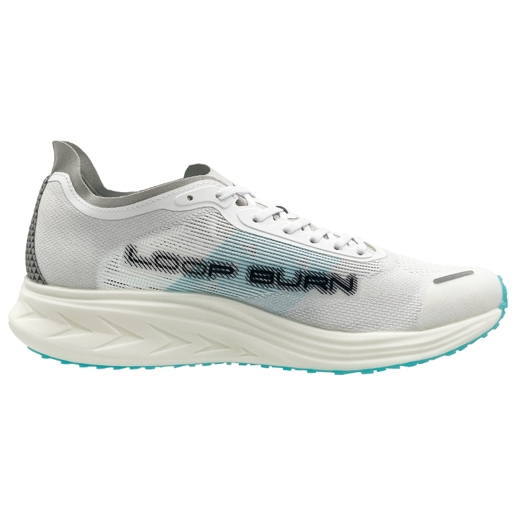 LOOP BURN Full Length Nylon Composite Fiberboard Casual Training Racing Running Shoes Unisex Cloud Stream White