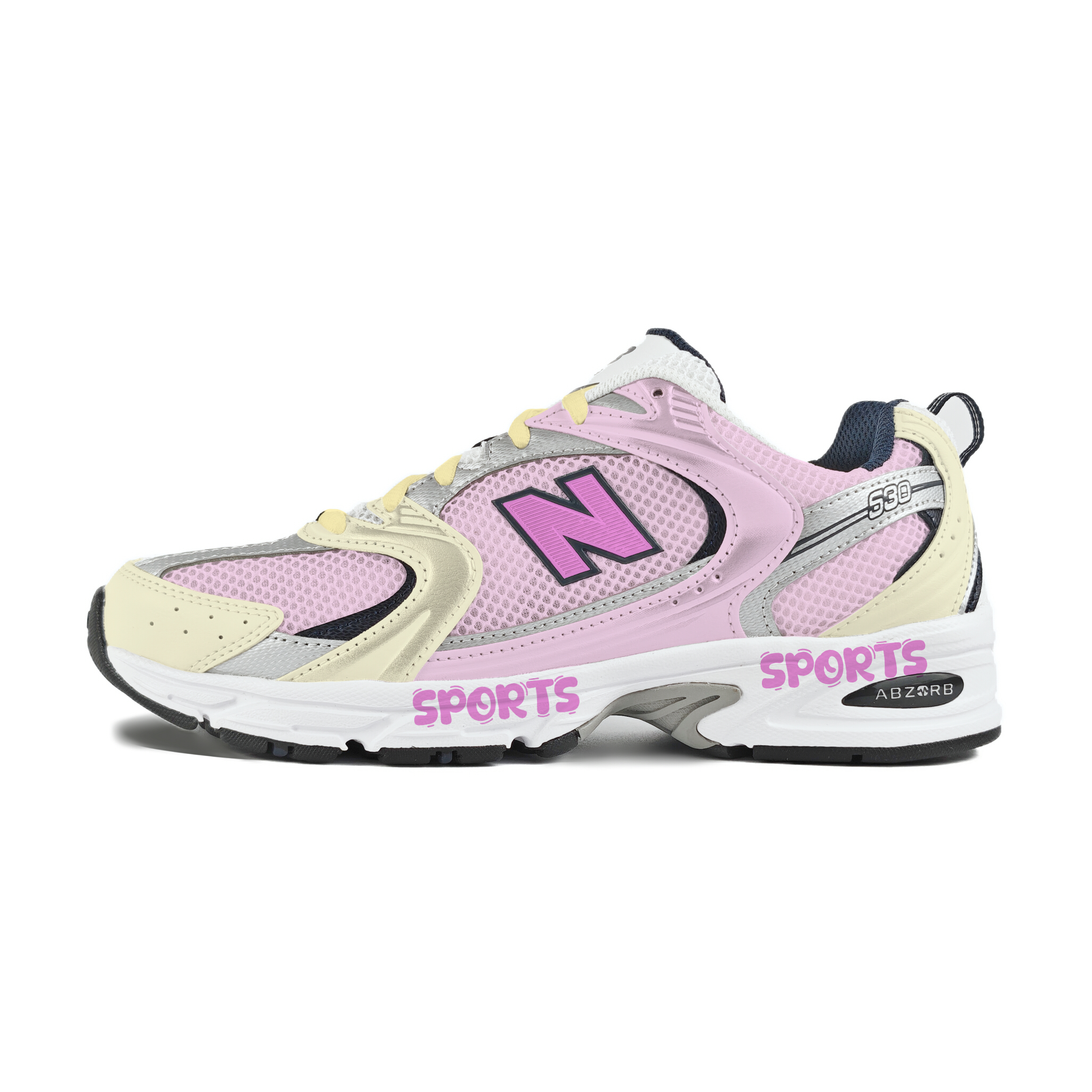 New Balance NB 530 Abrasion Resistant Low top Running Shoes Unisex Yellow Pink