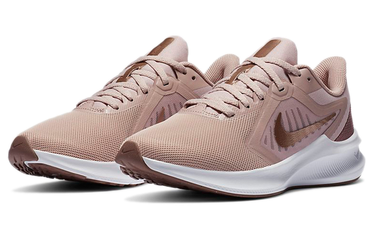Женские кроссовки Nike Downshifter 10 (розово-белые) — фото 3