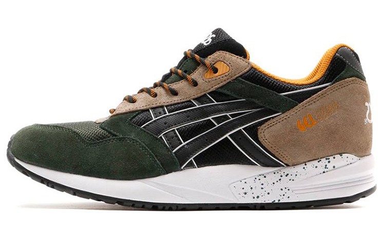 Asics Gel Saga Comfortable Abrasion Resistant Low top Running Shoes Men's Green Brown