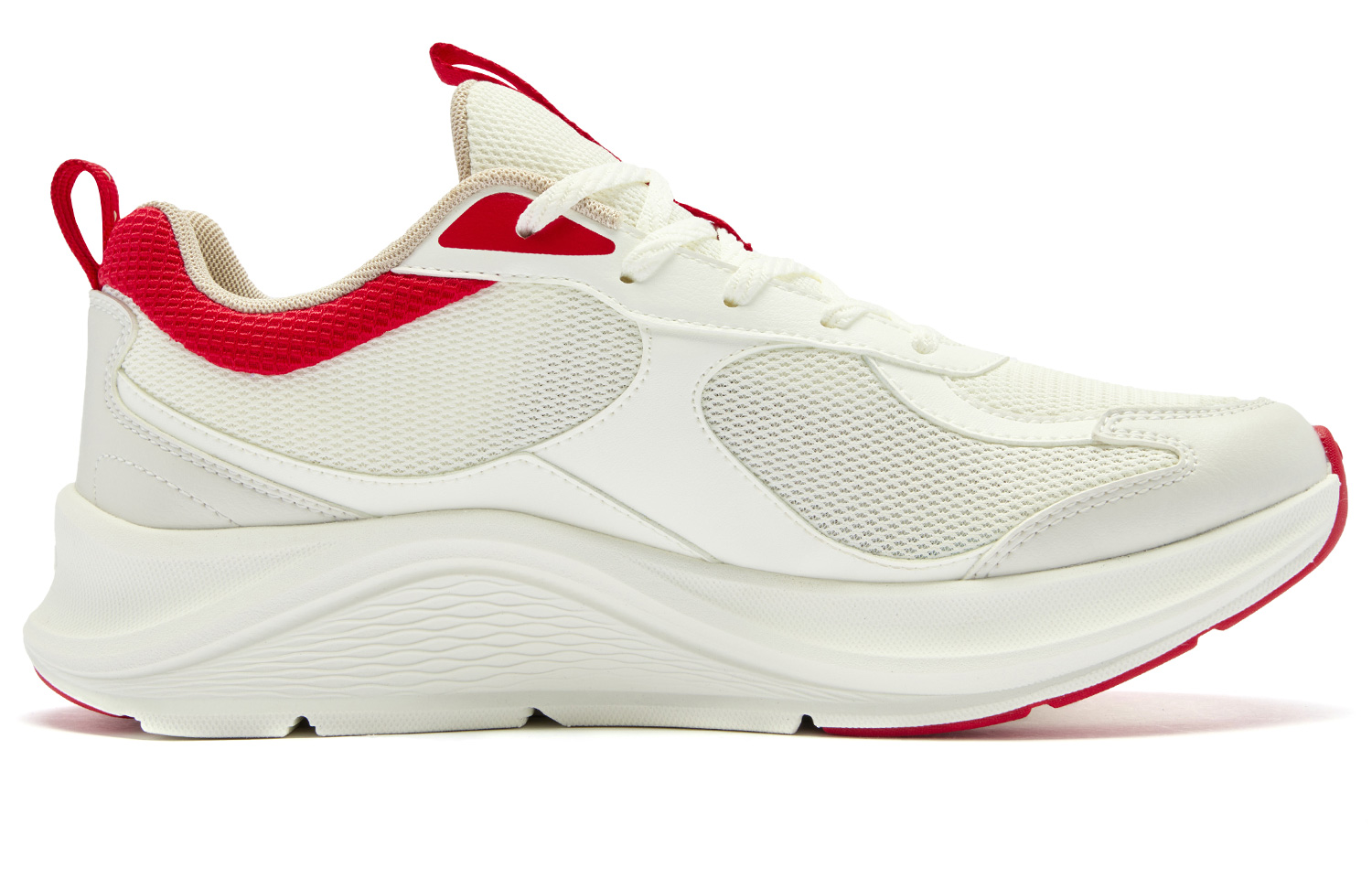 QIAODAN Textile, Synthetic Leather Slip Resistant Abrasion Resistant Low top Running Shoes Women’s Ivory Crescent