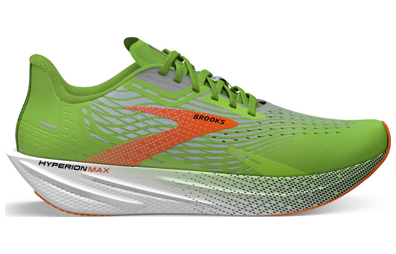 Brooks Hyperion Max Green Gecko Red Orange
