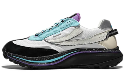 FILA Leather Low top Casual Running Shoes Unisex White Green Black Korean Style