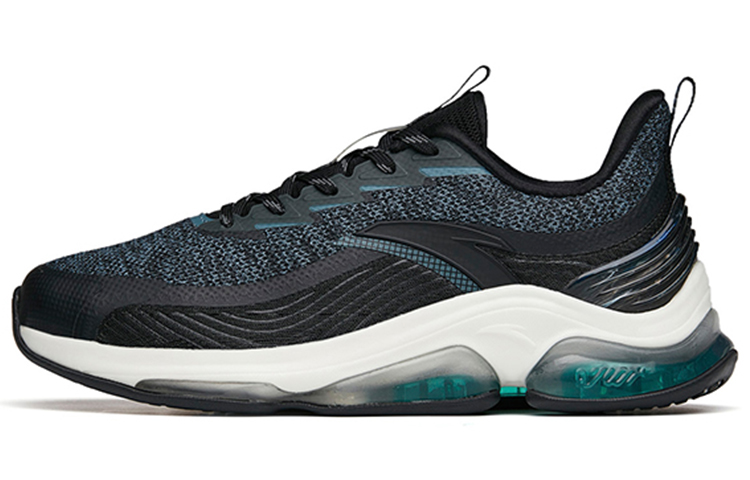 Anta Cushioning Slip Resistant Abrasion Resistant Cushioning Low top Running Shoes Men’s Black Green