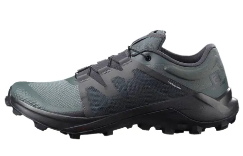 SALOMON CROSS Fabric Abrasion Resistant Low top Running Shoes Men's Black Green