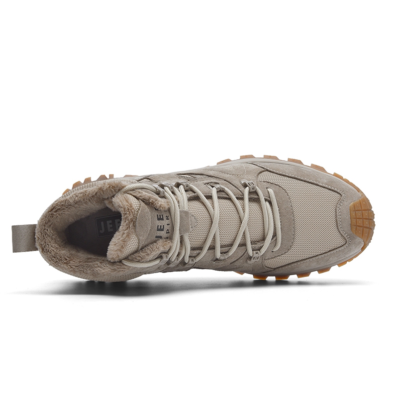JEEP SPIRIT Cushioning Abrasion Resistant Waterproof Coverage Thermal Height Increasing High top Outdoor Shoes Men’s