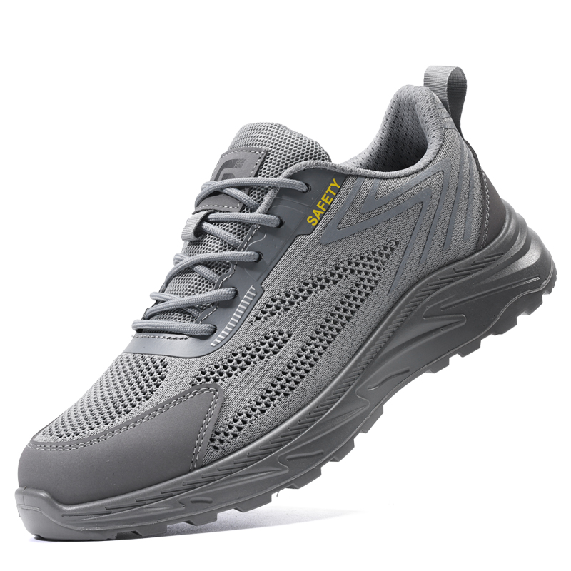 GUYISA Textile, Mesh Impact Resistant, Slip Resistant, Abrasion Resistant Low top Outdoor Shoes Men’s Gray