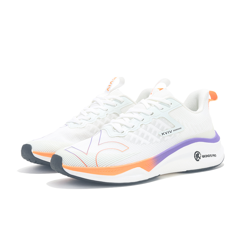 KVIV Cushioning Slip Resistant Abrasion Resistant Breathable Coverage Low top Running Shoes Unisex White