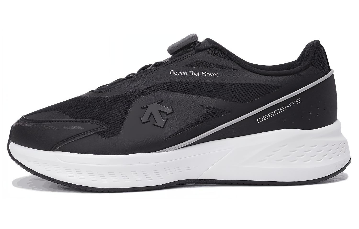 DESCENTE Cron Hyper Fabric Cushioning Slip Resistant Abrasion Resistant Low top Running Shoes Unisex Black