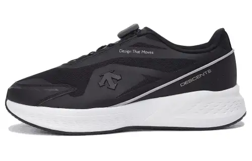DESCENTE Cron Hyper Fabric Cushioning Slip Resistant Abrasion Resistant Low top Running Shoes Unisex Black