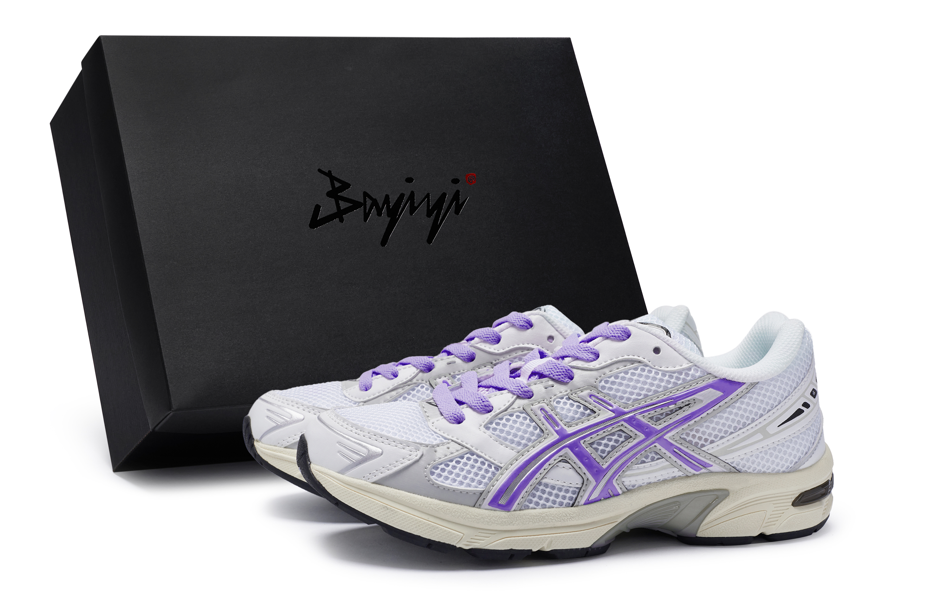 Asics Gel 1130 Cushioning Abrasion Resistant Waterproof Low top Running Shoes Unisex White Gray Purple