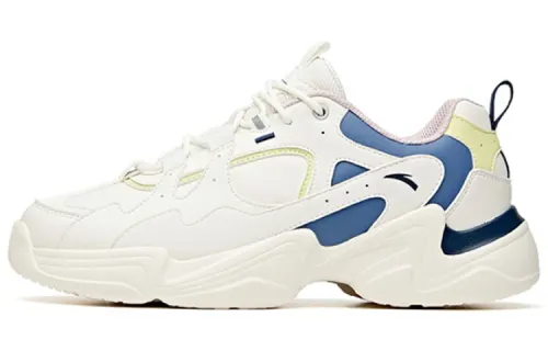 Anta Casual Cushioning, Wear Resistant Low top Chunky Sneakers Women's White Blue