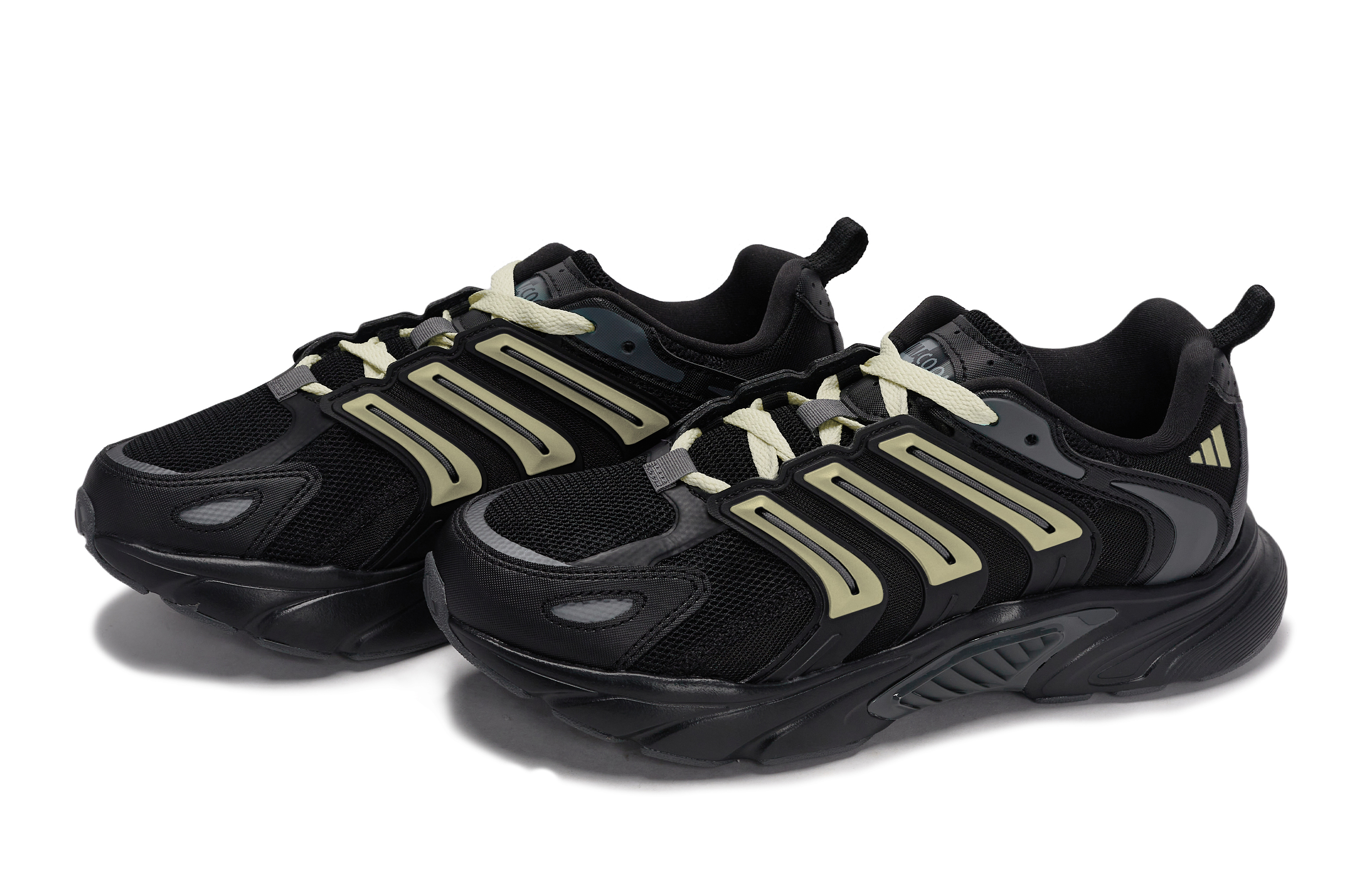 Adidas CLIMACOOL BOUNCE Slip Resistant Abrasion Resistant Low top Running Shoes Unisex Black Rice Yellow
