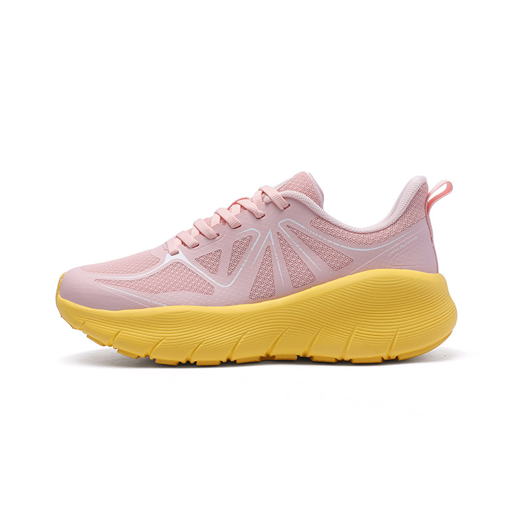 LPMX Cushioning Slip Resistant Abrasion Resistant Breathable Low top Running Shoes Unisex Pink Yellow