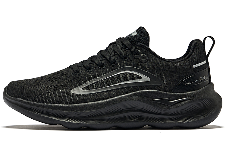 Erke Cushioning Abrasion Resistant Breathable Low top Running Shoes Women’s Jet Black Carbon Gray