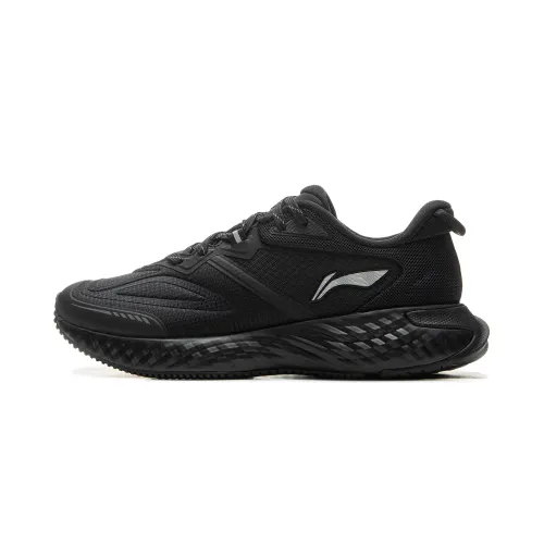 Li Ning Cloud Shield TPU Slip Resistant Abrasion Resistant Low top Casual Running Shoes Women's Black
