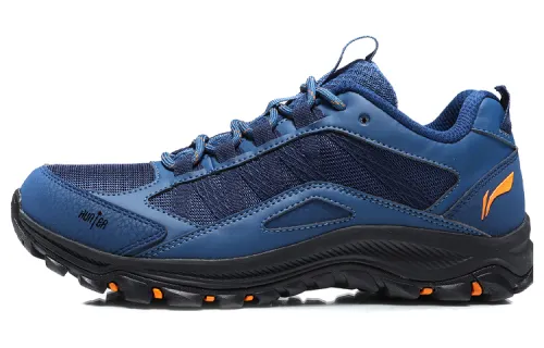 Li Ning Slip Resistant Abrasion Resistant Low top Running Shoes Unisex Dark Blue