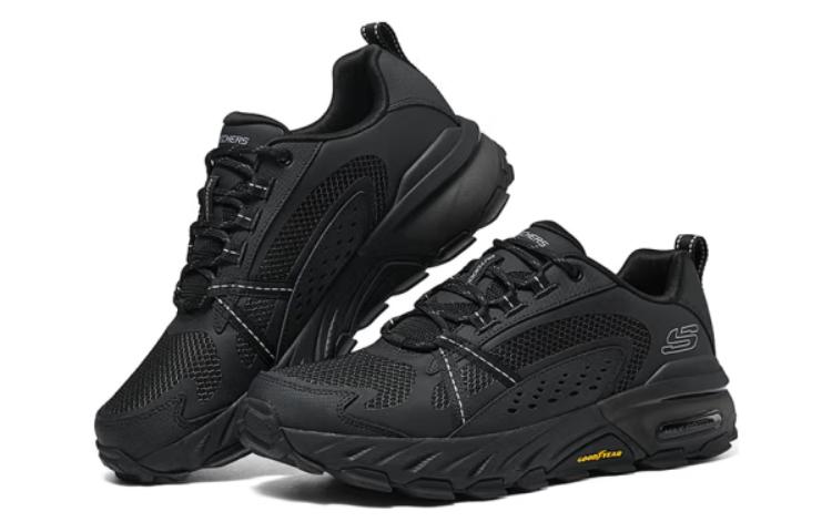 Skechers Max Protect Textile, Synthetic Leather Abrasion Resistant Breathable Low top Outdoor Shoes Men’s Black